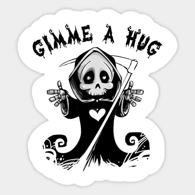 Funny Grim Reaper Sticker by focusLBdesigns